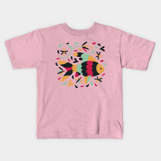 Multi Colored Fish Kids T-Shirt by Printavibe